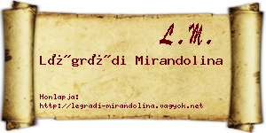 Légrádi Mirandolina névjegykártya
